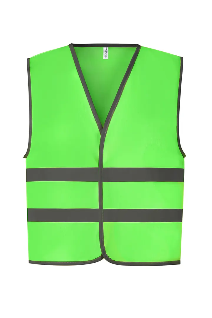 YOKO Kinderweste mit Reflexleiste in Warnfarbe Lime