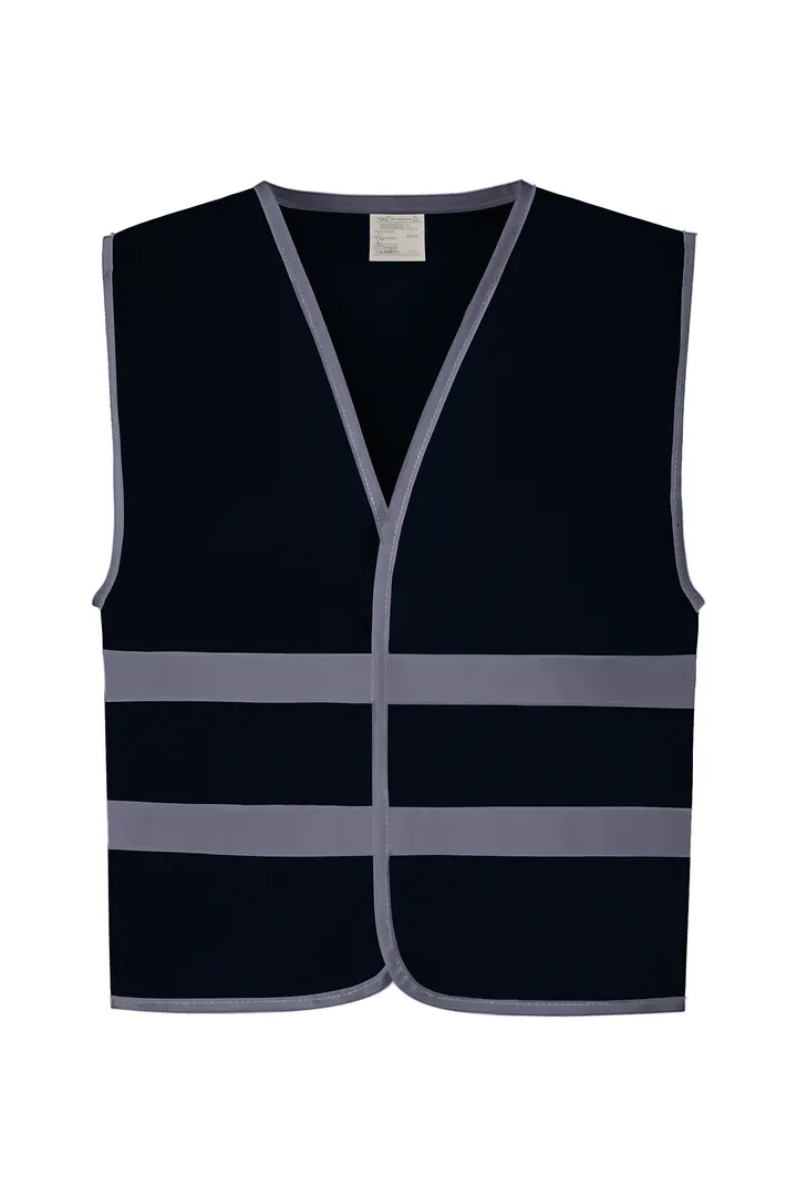 YOKO Kinderweste mit Reflexleiste in Warnfarbe Navy