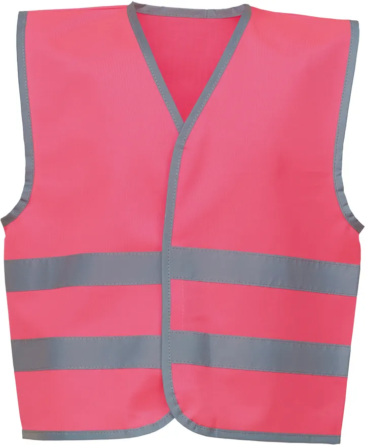 YOKO Kinderweste mit Reflexleiste in Warnfarbe Pink