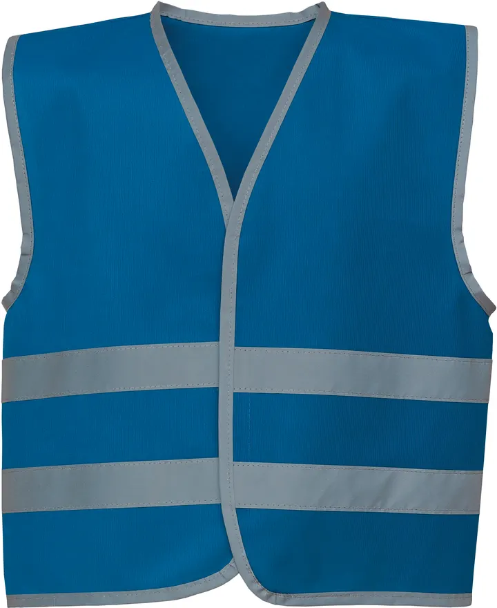 YOKO Kinderweste mit Reflexleiste in Warnfarbe Royal Blue