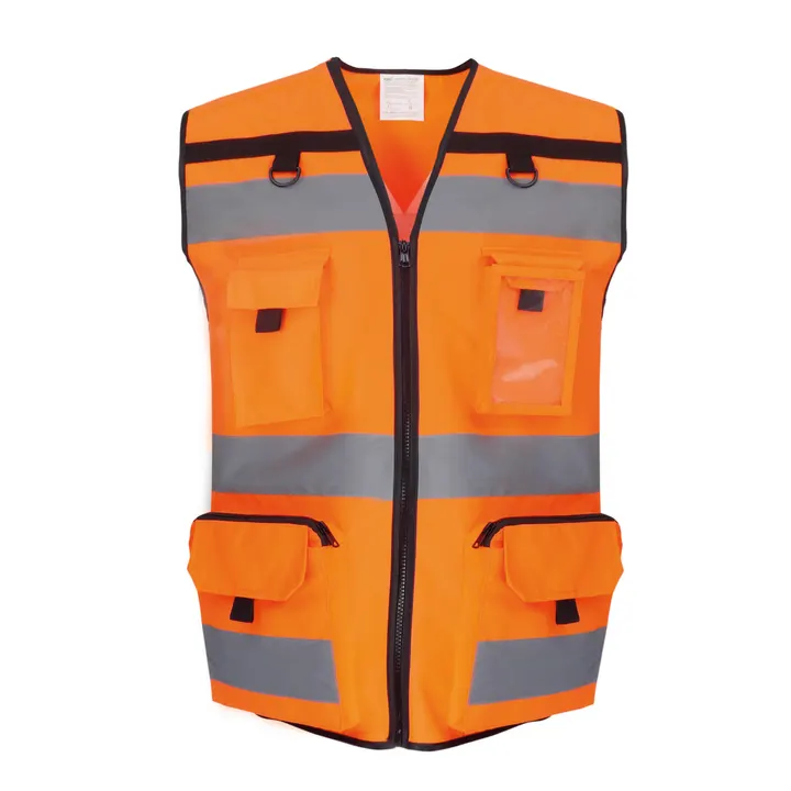 Zweifarbige Ripstop-Weste für hohe Sichtbarkeit Hi Vis Orange
