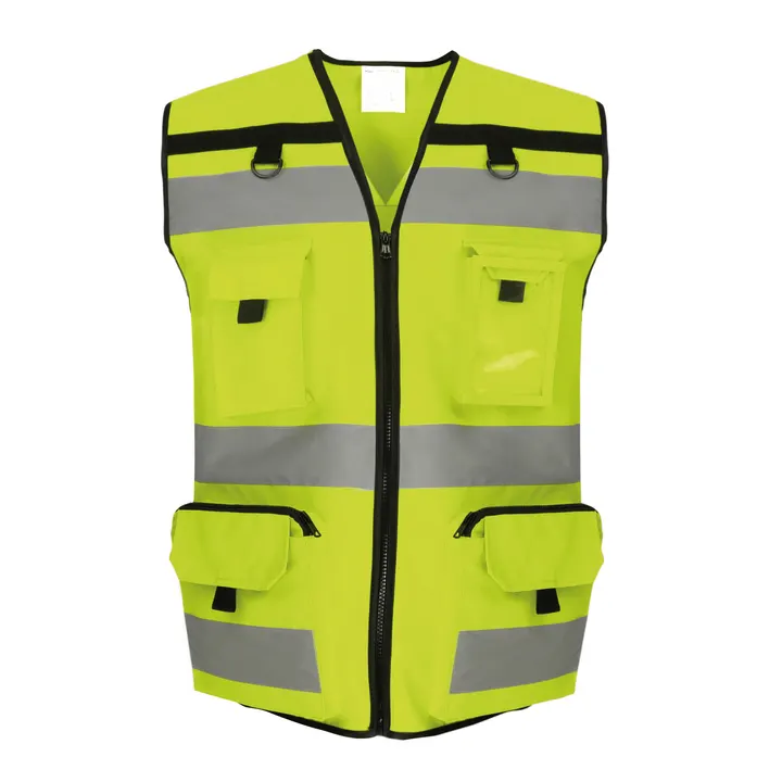Zweifarbige Ripstop-Weste für hohe Sichtbarkeit Hi Vis Yellow