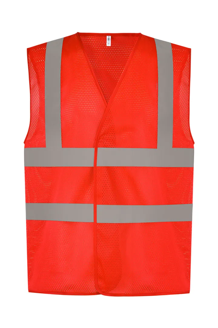 Hi-Vis recycled Open Mesh Waistcoat Red