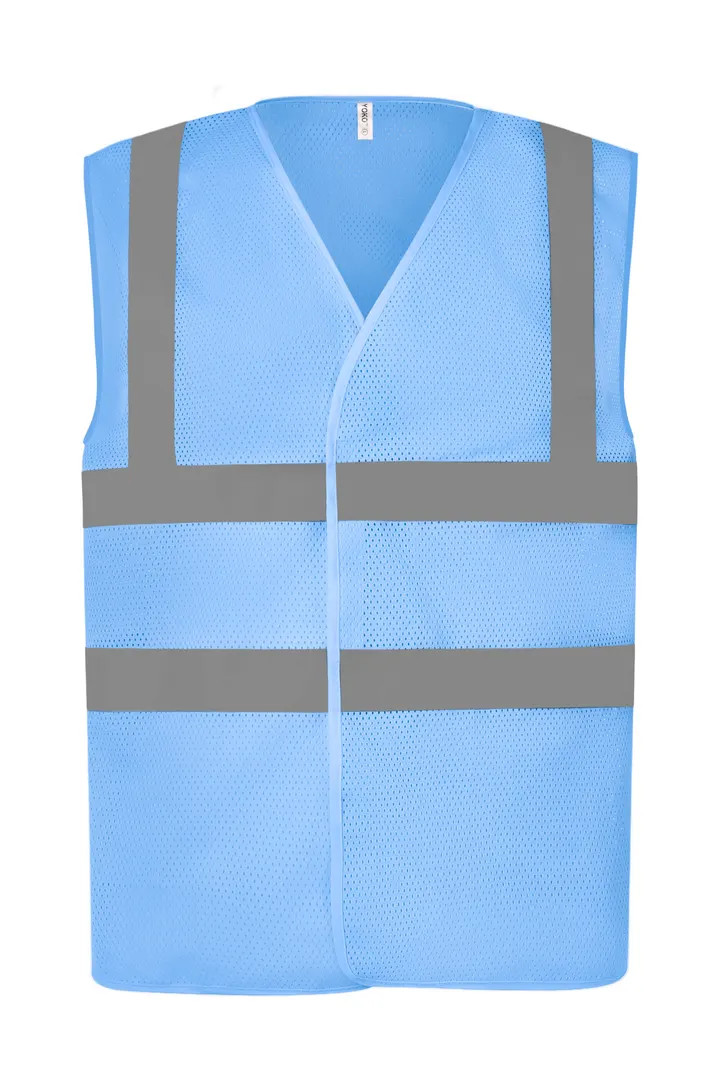 Hi-Vis recycled Open Mesh Waistcoat Sky Blue