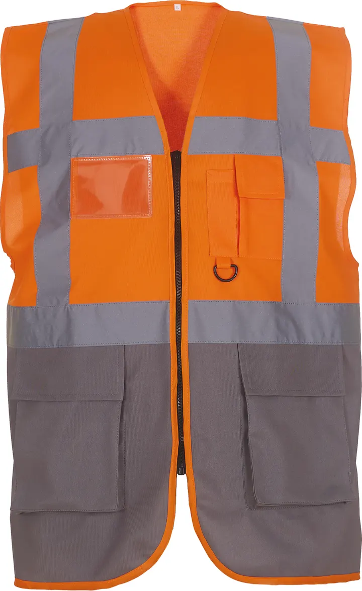 Hi-Vis Executive Waistcoat Hi Vis Orange / Grey