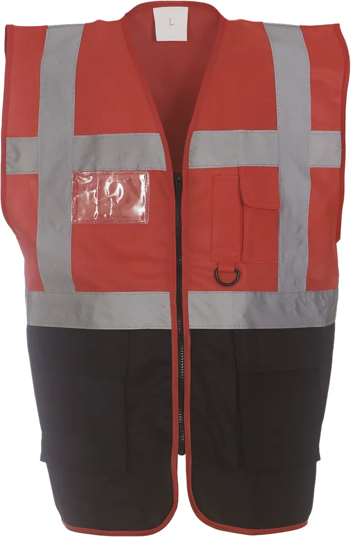 Hi-Vis Executive Waistcoat Red / Black