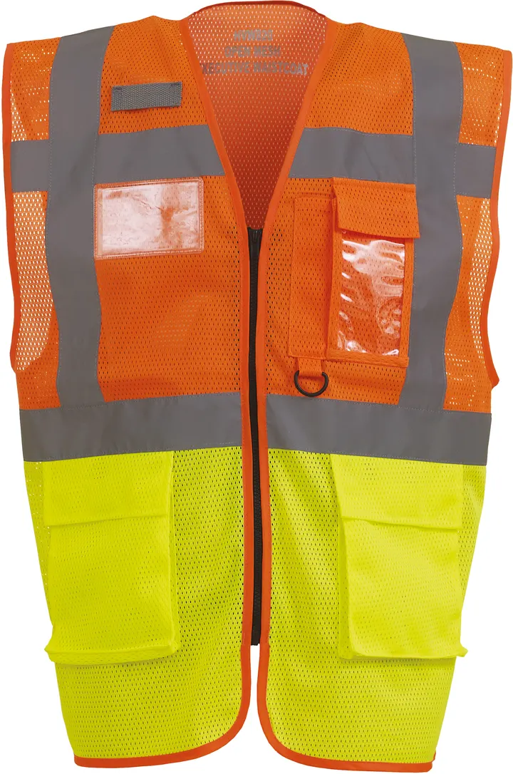 Top Cool - Hi-Vis mesh executive waistcoat Hi Vis Orange / Hi Vis Yellow