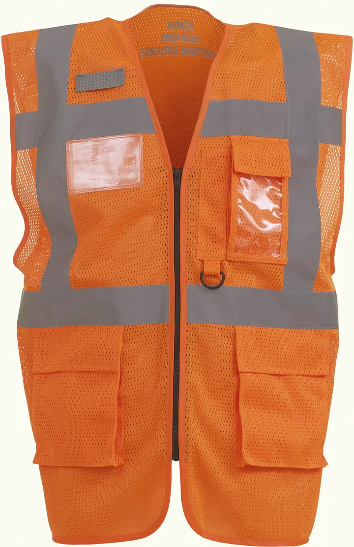 Top Cool - Hi-Vis mesh executive waistcoat Hi Vis Orange