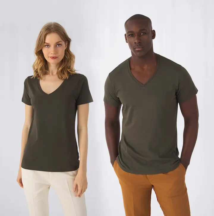 Ladies' Organic Inspire Cotton V-neck T-shirt 3