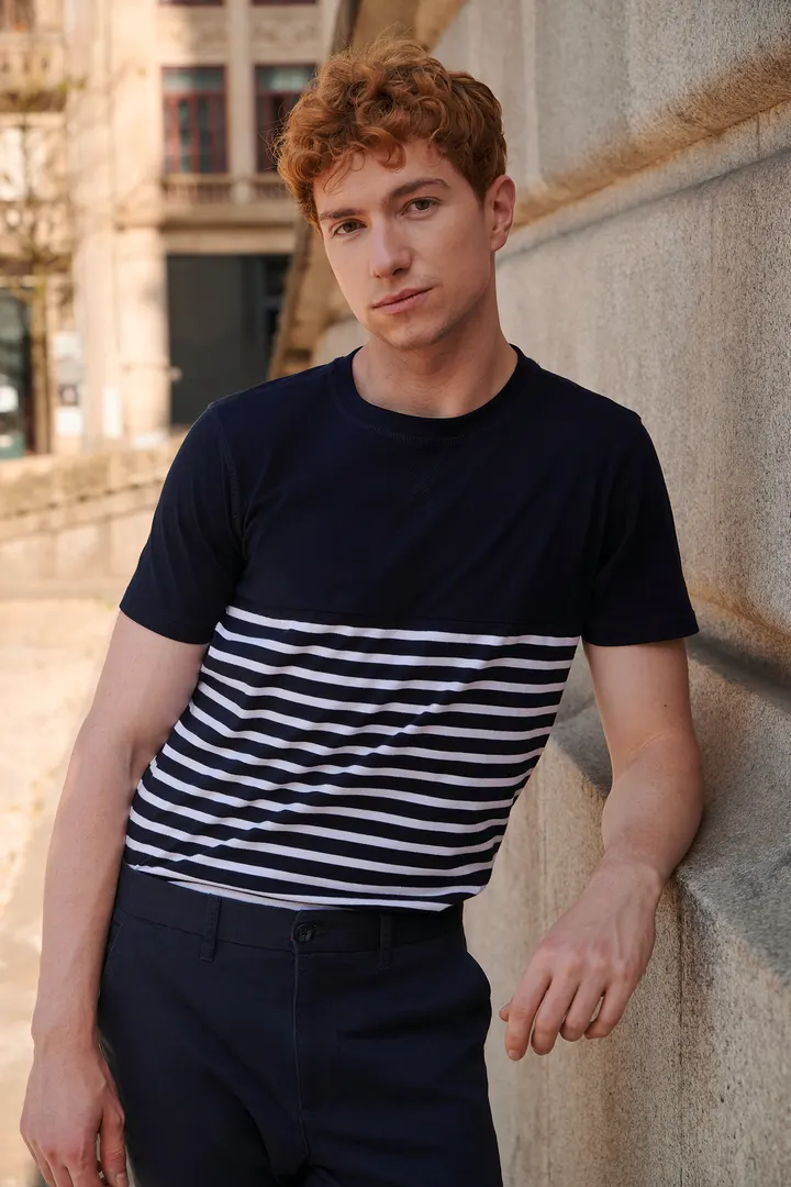 Breton t-shirt, kurzärmelig