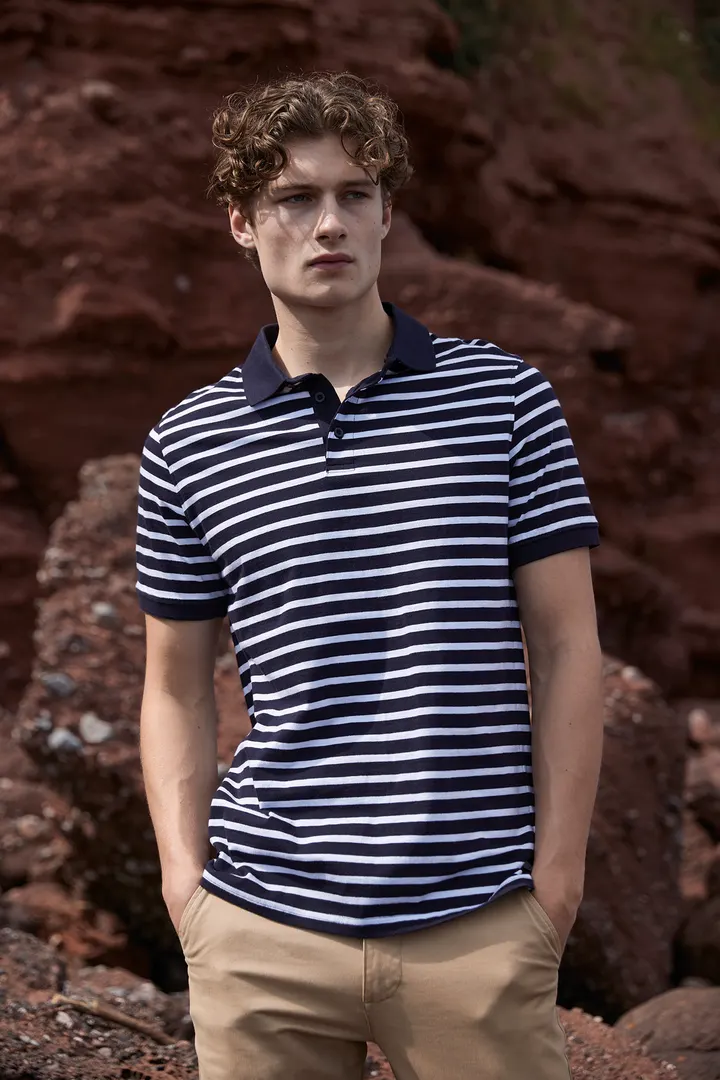 Gestreiftes Jersey-Polohemd 1