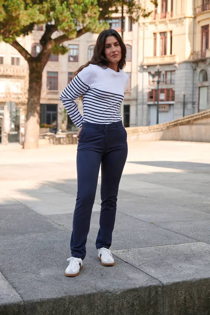 Pantalon Chino Stretch Femme 2