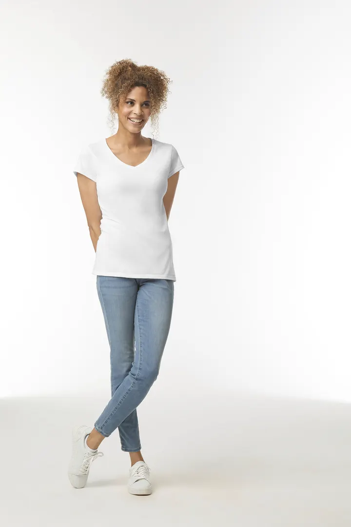 T-shirt femme col v Softstyle 2