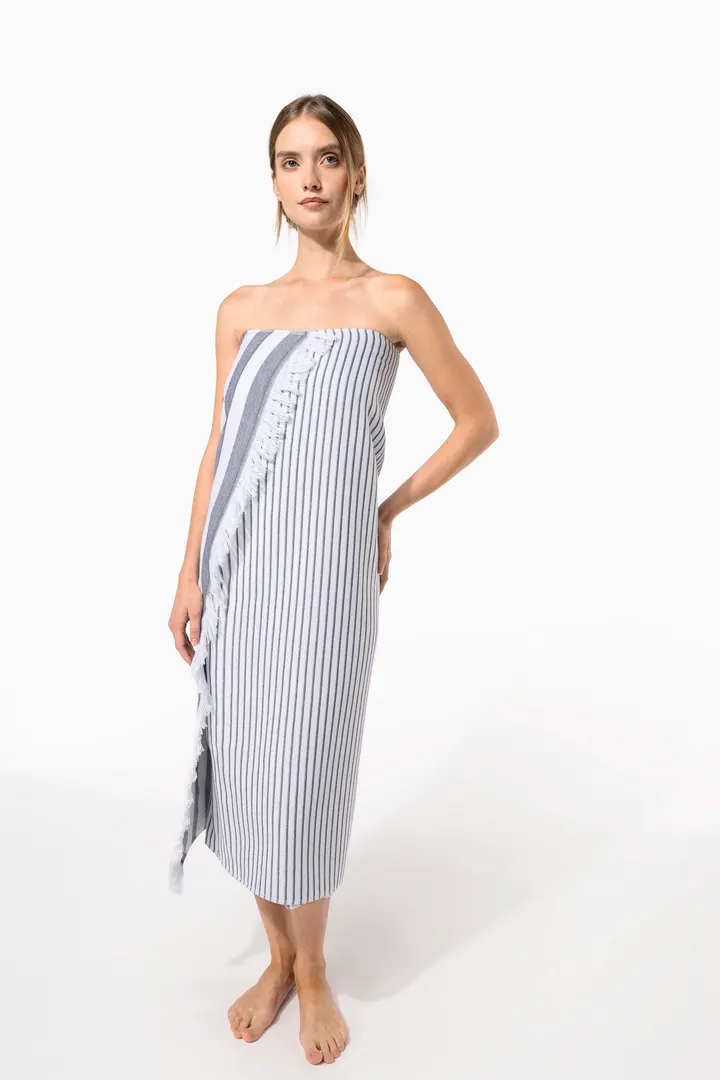 Fouta rayée avec franges 3