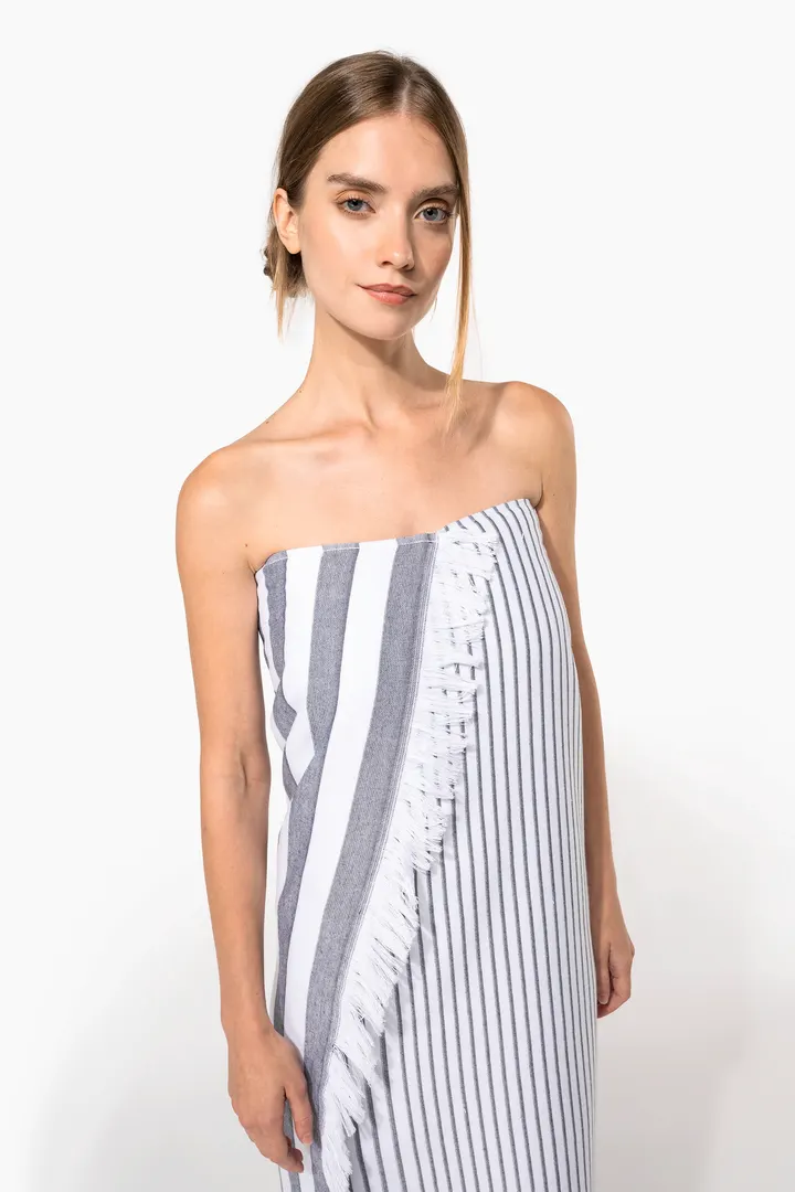 Fouta rayée avec franges 5