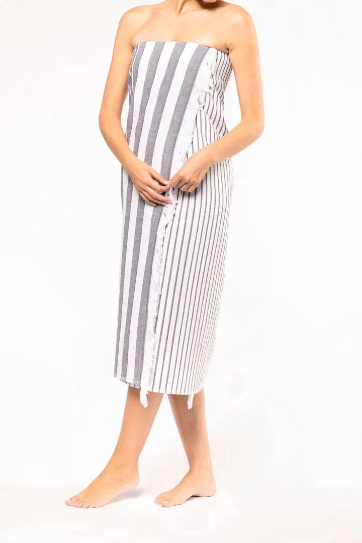 Fouta rayée avec franges 2