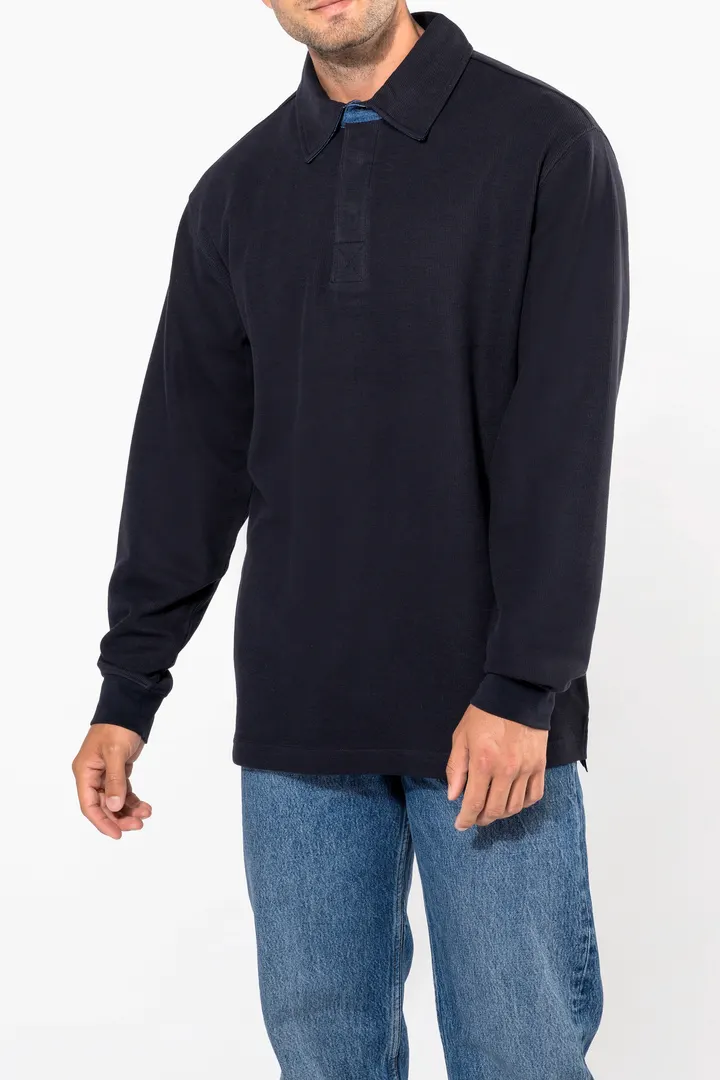French rib > langarm-poloshirt 3