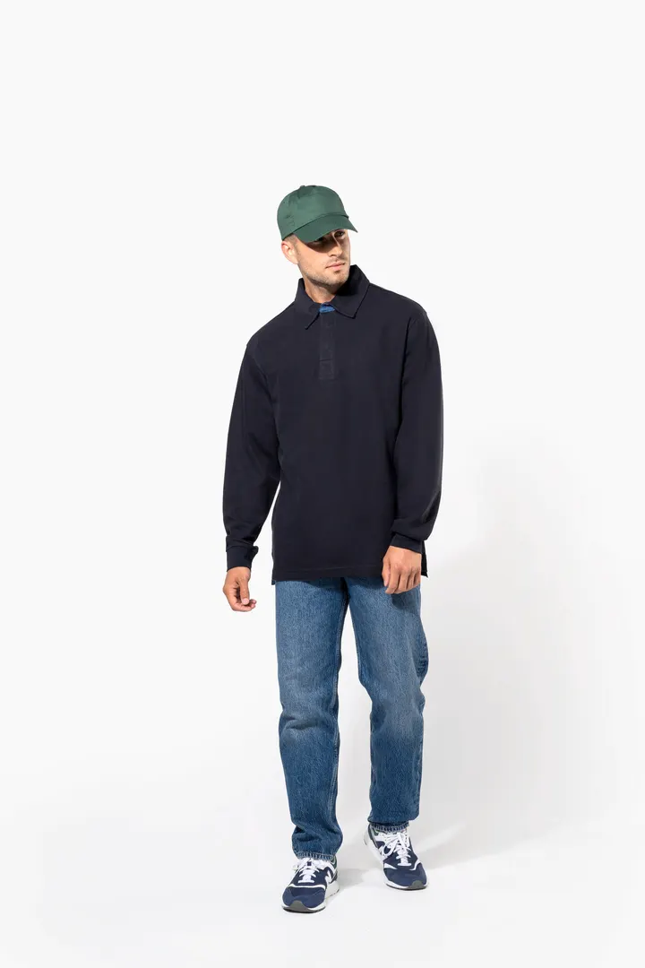 French rib > langarm-poloshirt 6