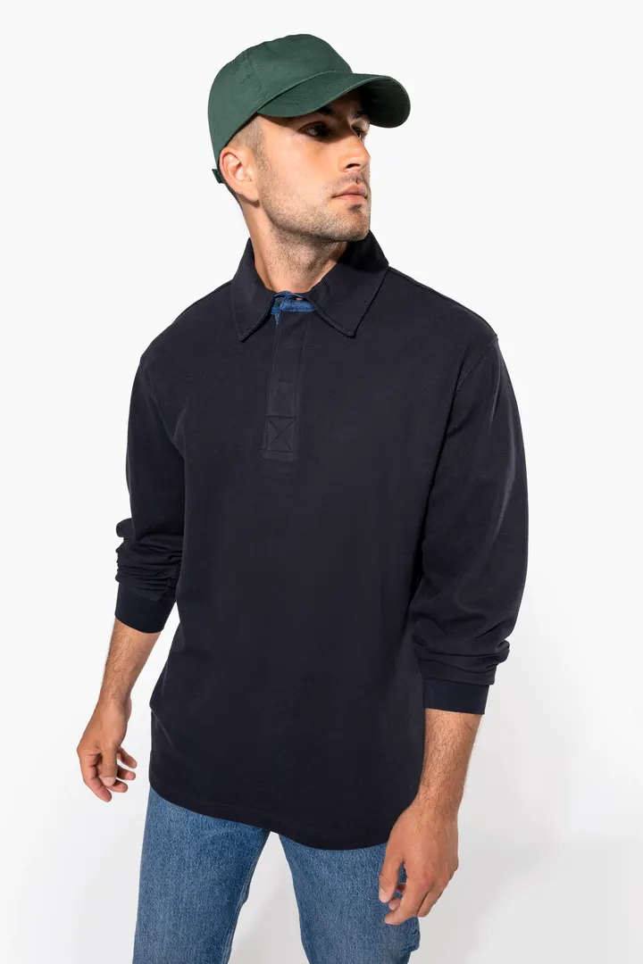 French rib > langarm-poloshirt 2