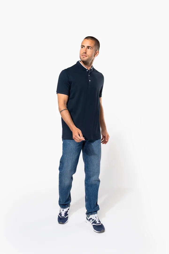 Kurzarm-Polohemd für Herren mit Maokragen 6