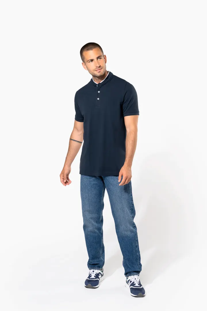 Kurzarm-Polohemd für Herren mit Maokragen 7
