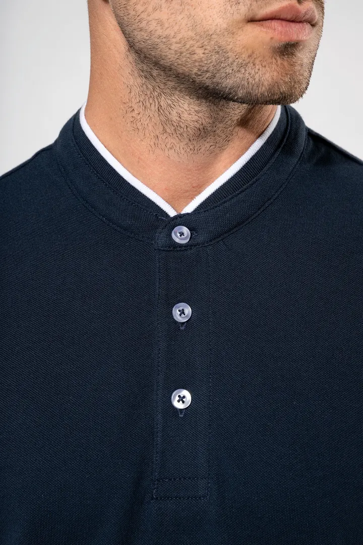 Kurzarm-Polohemd für Herren mit Maokragen 8