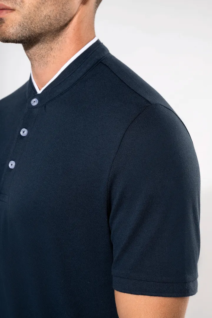 Kurzarm-Polohemd für Herren mit Maokragen 10