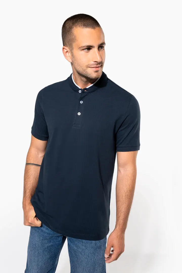 Kurzarm-Polohemd für Herren mit Maokragen 2