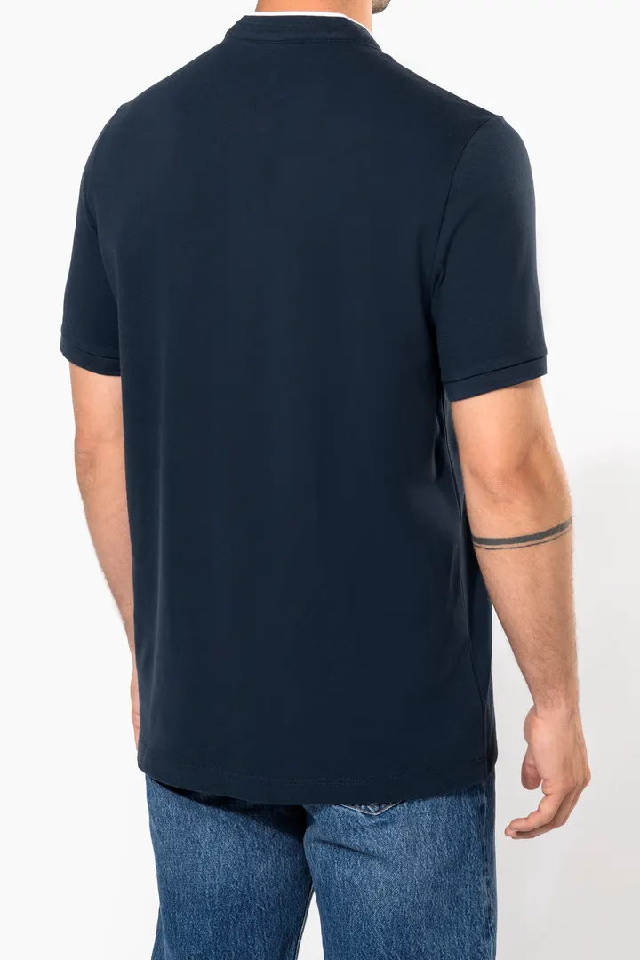 Kurzarm-Polohemd für Herren mit Maokragen 1
