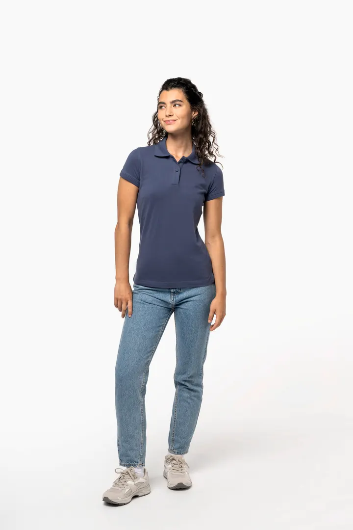 Kurzarm-Polohemd für Damen. Aus Baumwollpiqué 2