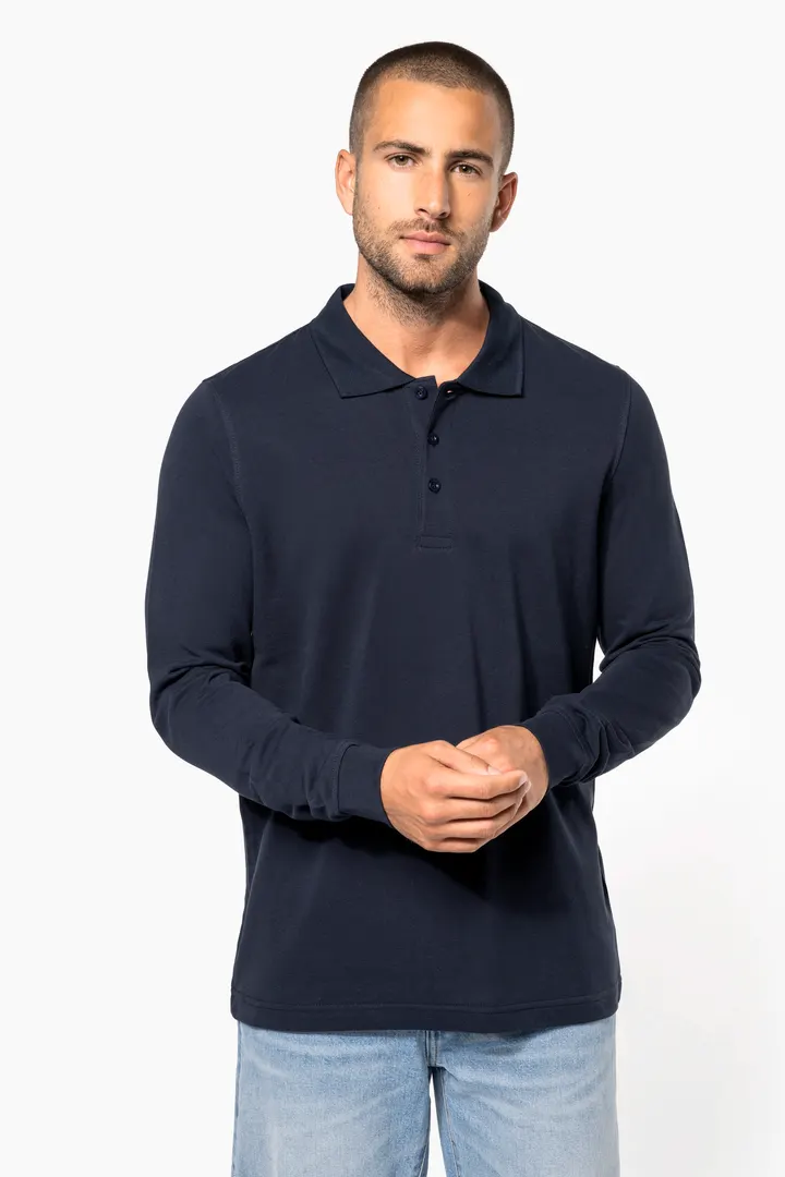 Polo piqué manches longues homme 4