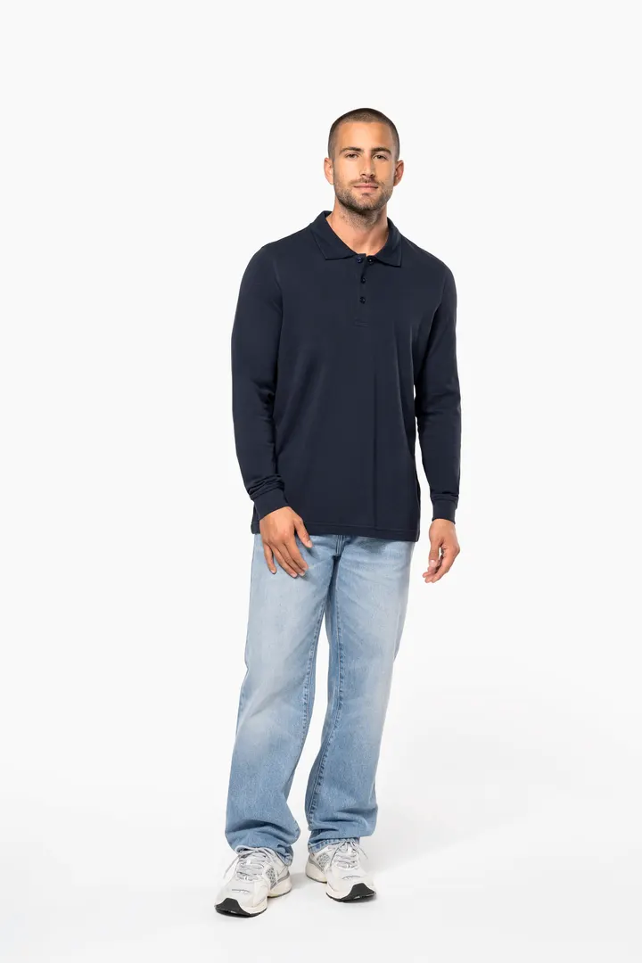 Polo piqué manches longues homme 5