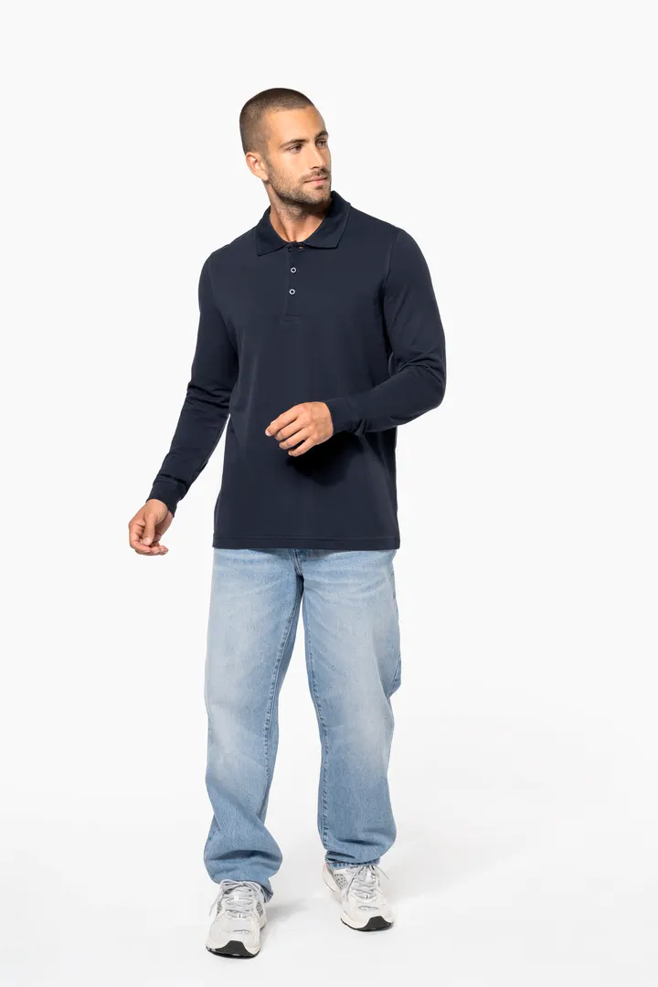 Polo piqué manches longues homme 6