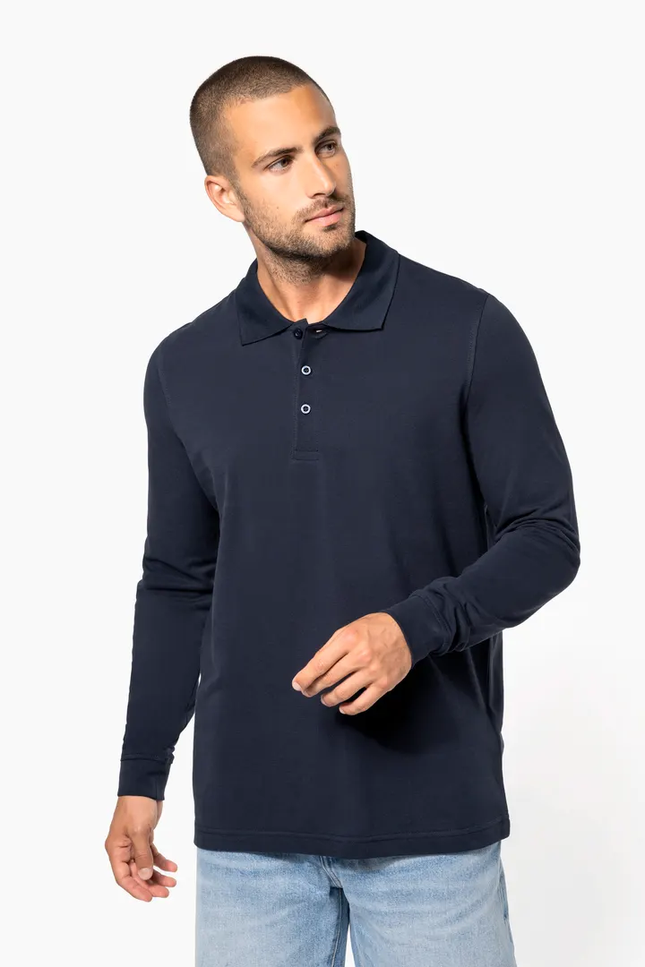 Polo piqué manches longues homme 2