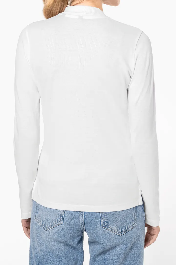 Polo piqué manches longues femme 4