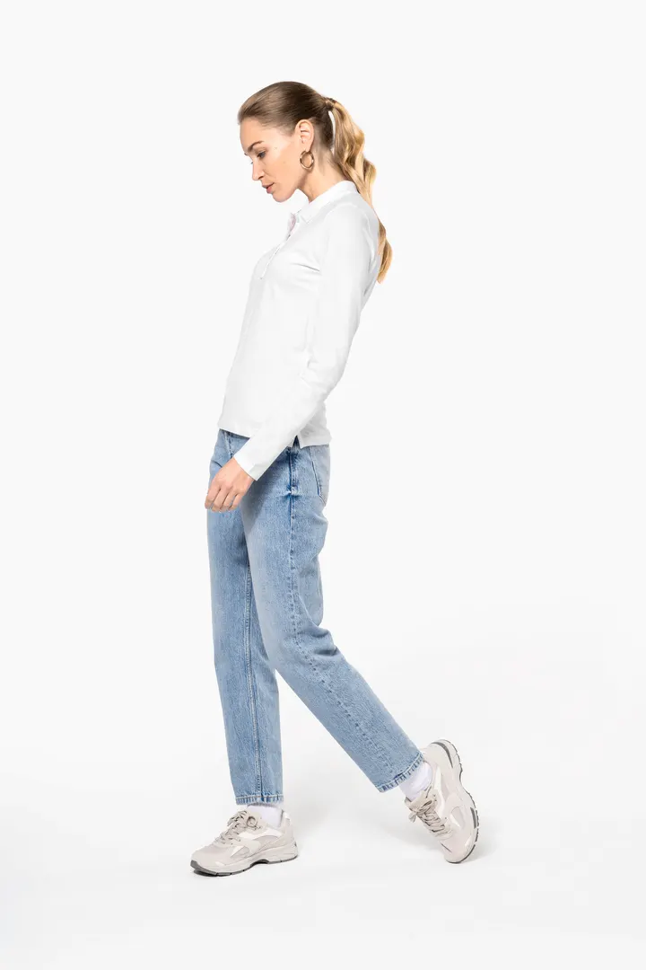 Polo piqué manches longues femme 7
