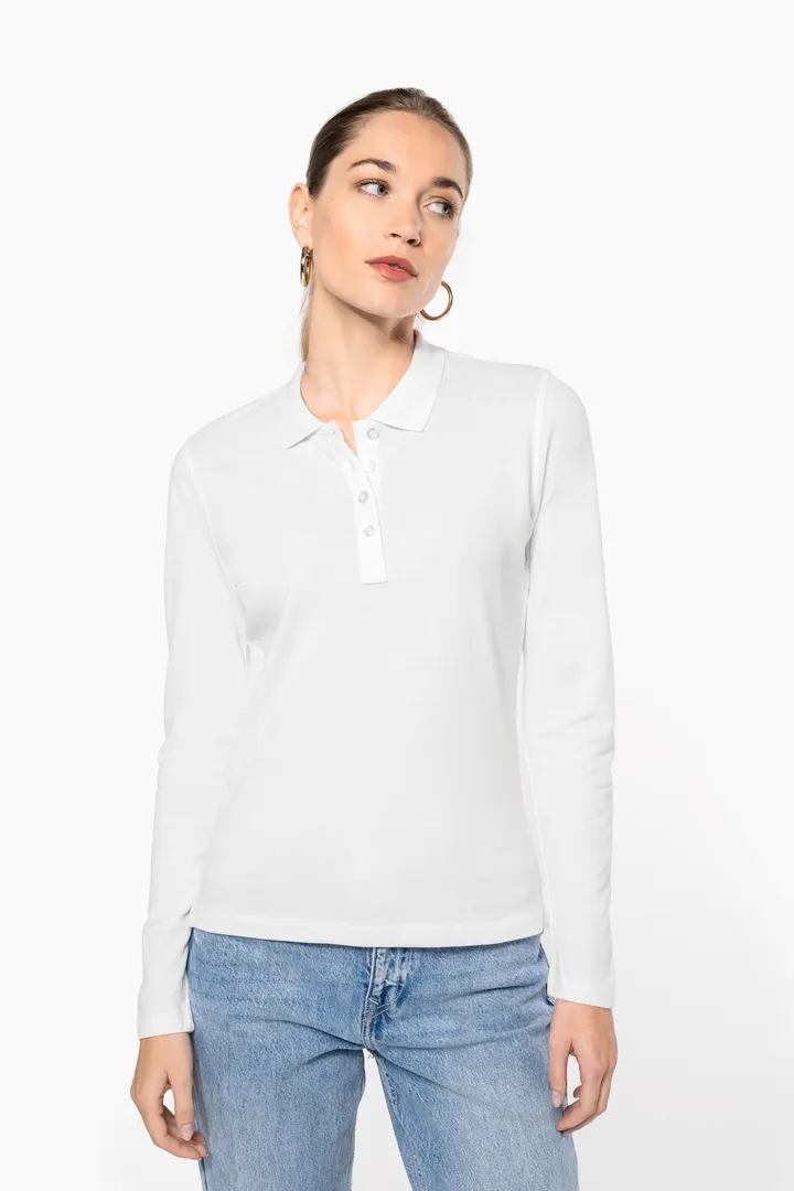 Polo piqué manches longues femme 8