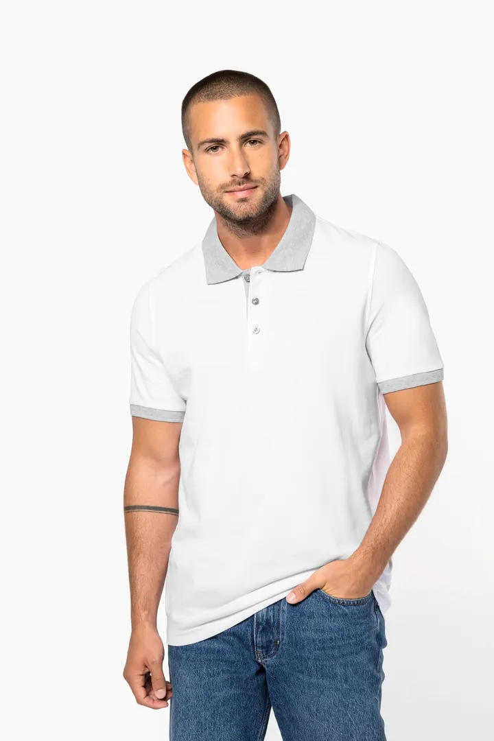 Zweifarbiges Piqué-Polohemd für Herren 8