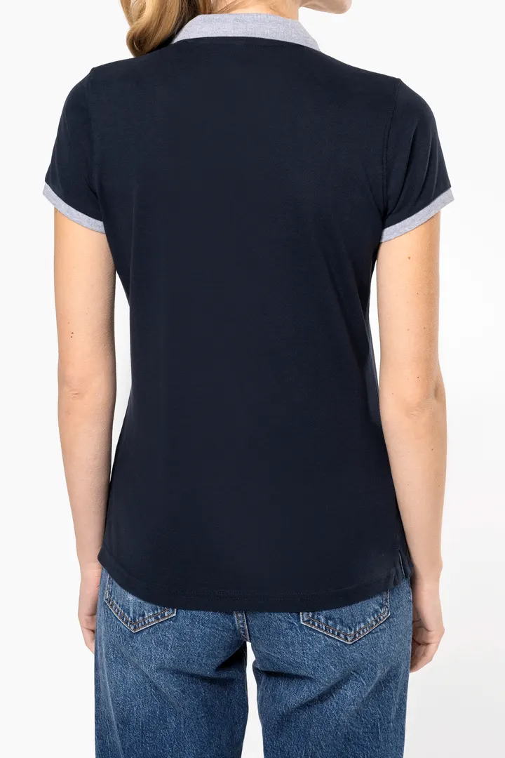 Zweifarbiges Piqué-Polohemd für Damen 3