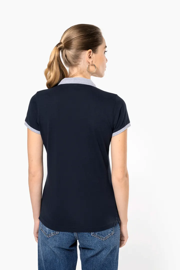 Zweifarbiges Piqué-Polohemd für Damen 6