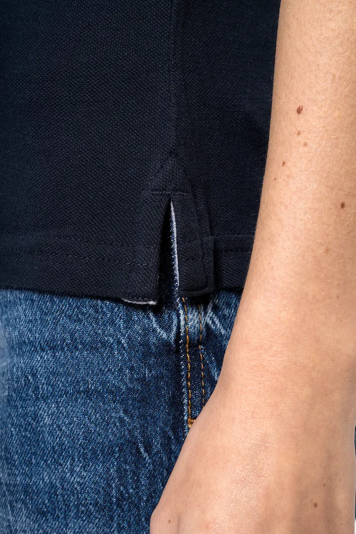 Zweifarbiges Piqué-Polohemd für Damen 8