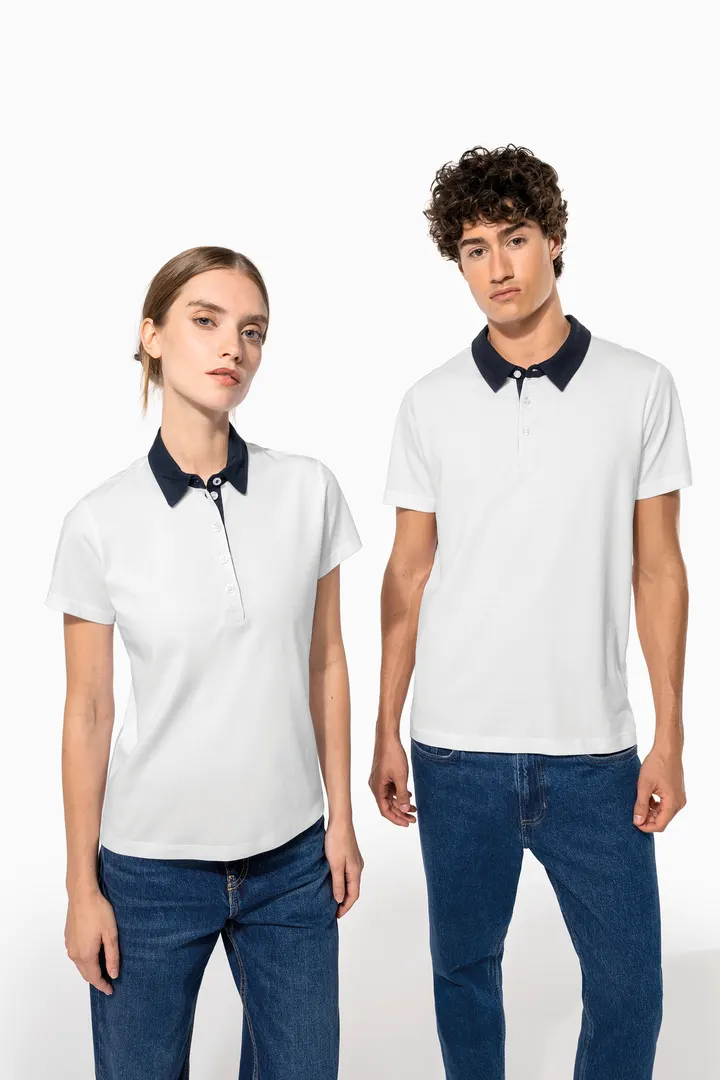 Zweifarbiges Jersey-Polohemd für Damen 11