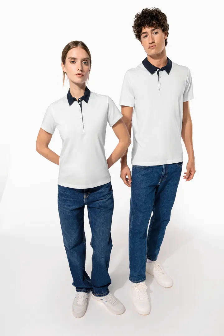 Zweifarbiges Jersey-Polohemd für Damen 9