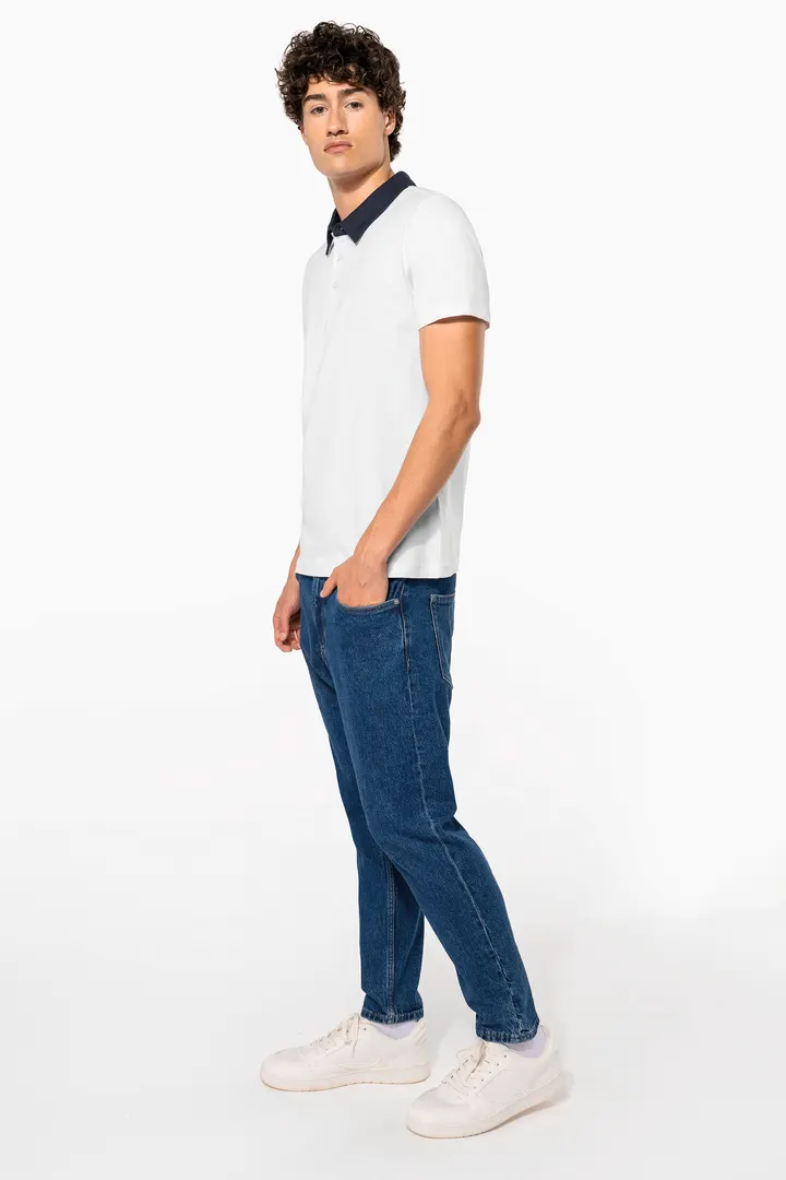 Zweifarbiges Jersey-Polohemd für Herren
