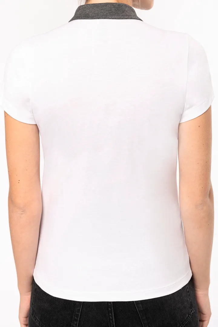 Zweifarbiges Jersey-Polohemd für Damen 8