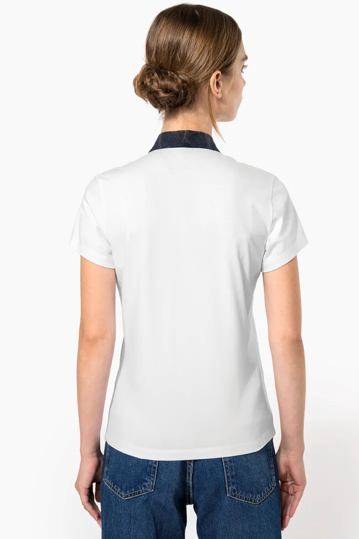 Zweifarbiges Jersey-Polohemd für Damen 4