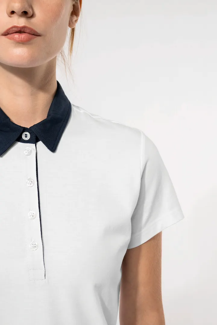 Zweifarbiges Jersey-Polohemd für Damen 5
