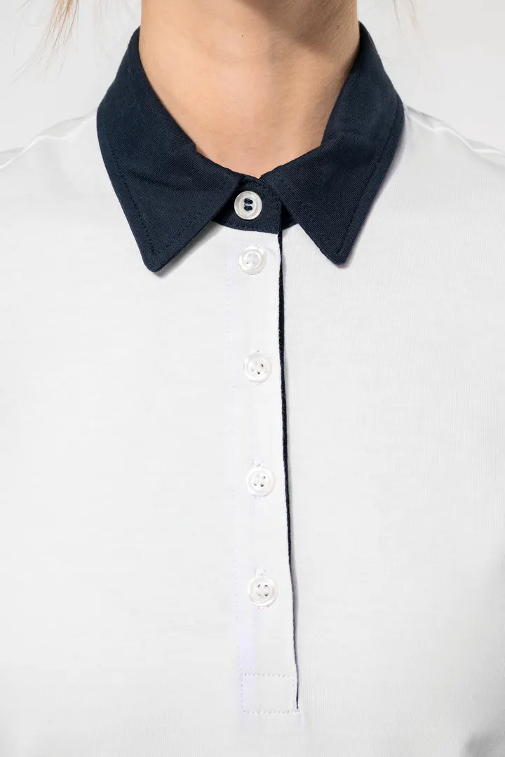 Zweifarbiges Jersey-Polohemd für Damen 6