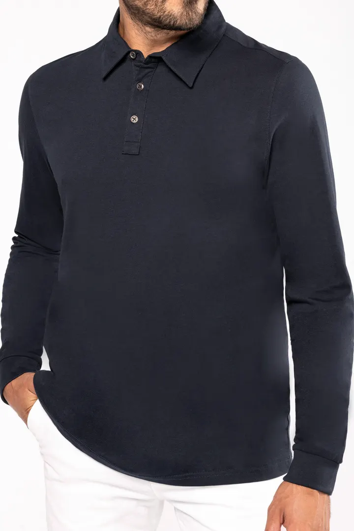Langarm-Polohemd für Herren aus Jersey 2