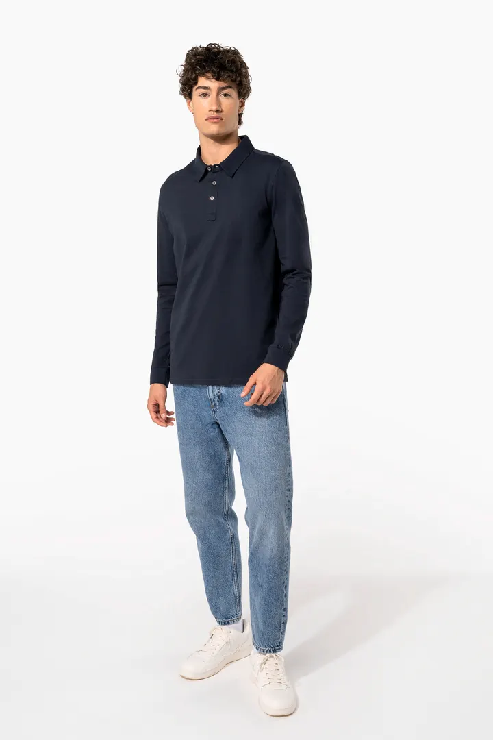 Polo jersey manches longues homme